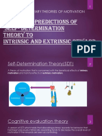 Apply The Predictions of Self-Determination Theory To Intrinsic and Extrinsic Reward