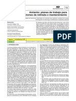 Amianto. Planes de Trabajo para Operaciones de Retirada o Mantenimiento PDF