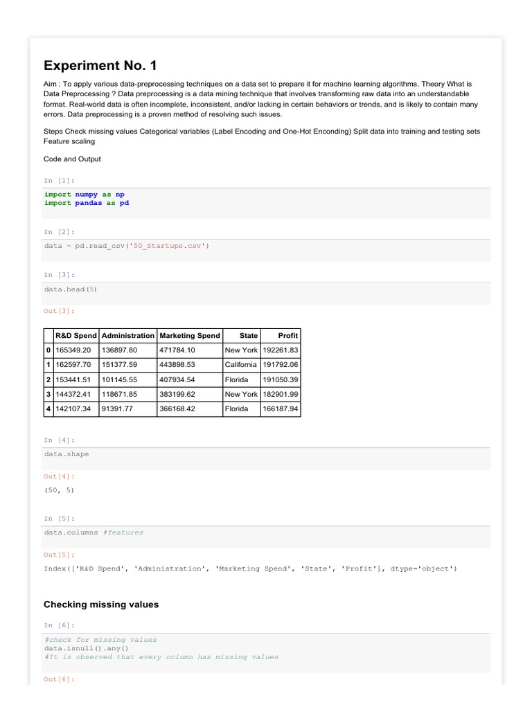 Data Preprocessing ML Lab | PDF | Areas Of Computer Science | Data