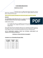 Consumer Behaviour: Law of Diminishing Marginal Utility