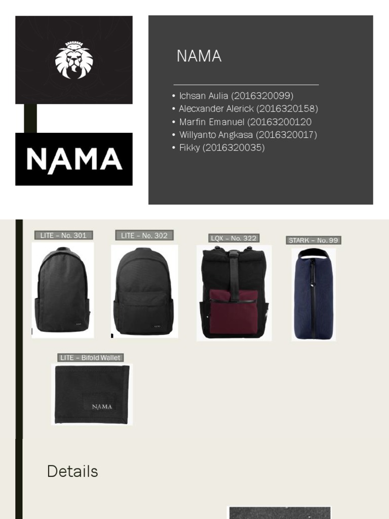 Introducing the NAMA Backpack and Outlining an Advertising Video