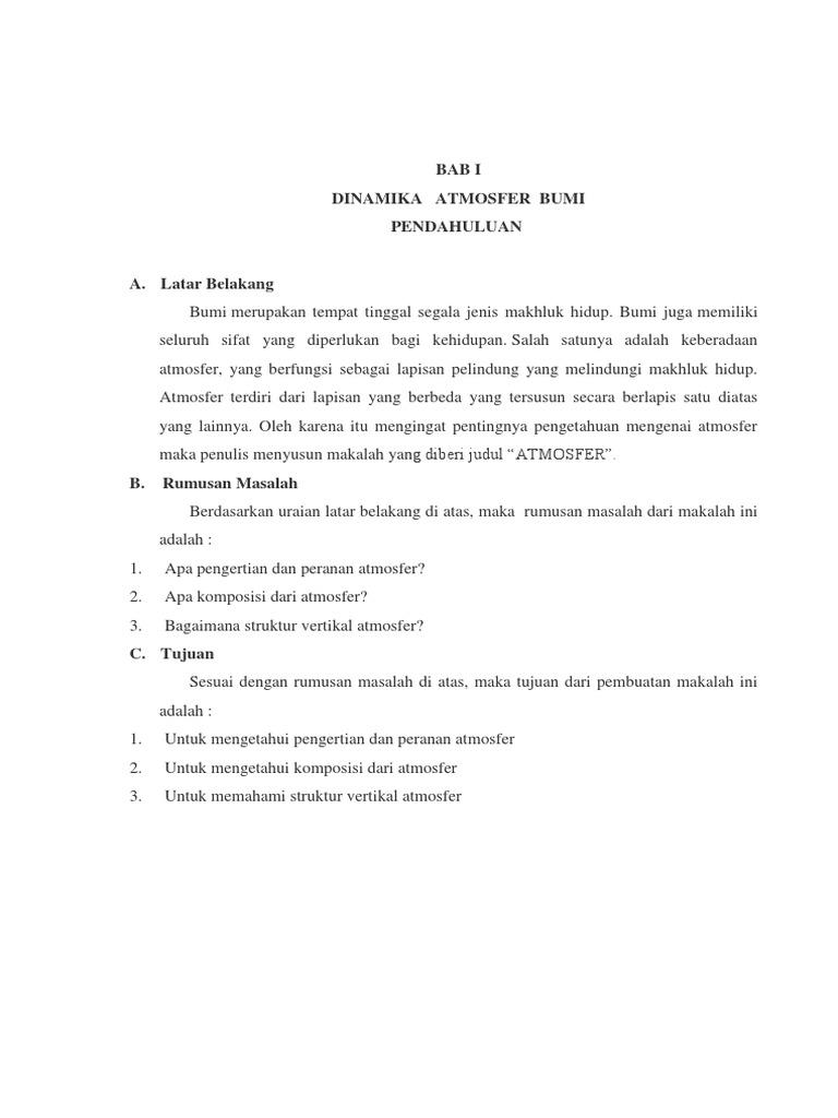 Makalah Dinamika Atmosfer