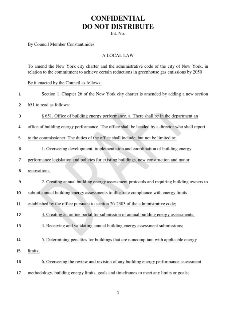 NYC Building Energy Law Amendment | PDF | Energy Development | Fossil Fuels