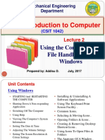 Lecture 2. Using the Computer and File Handling With Windows