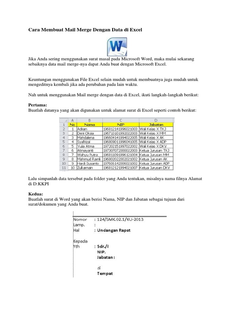Contoh Surat Undangan Menggunakan Mail Merge Kumpulan