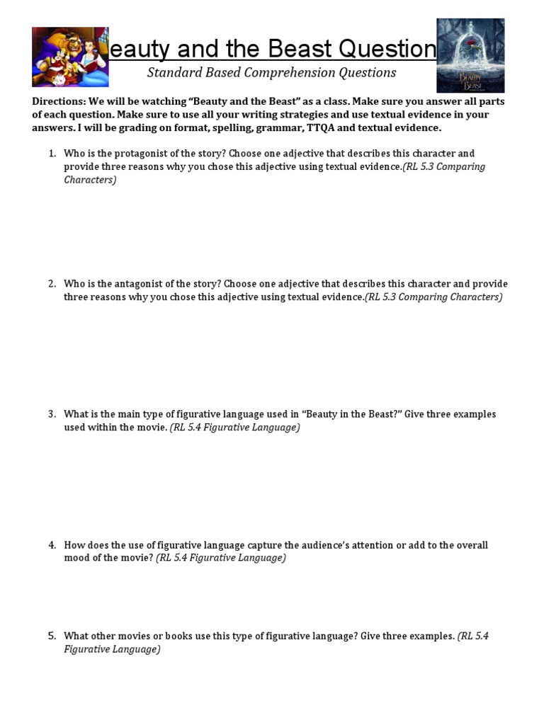 beauty and the beast questions 1