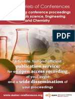 MATEC Web of Conferences: Publication Service Open Access Recording Wide Dissemination