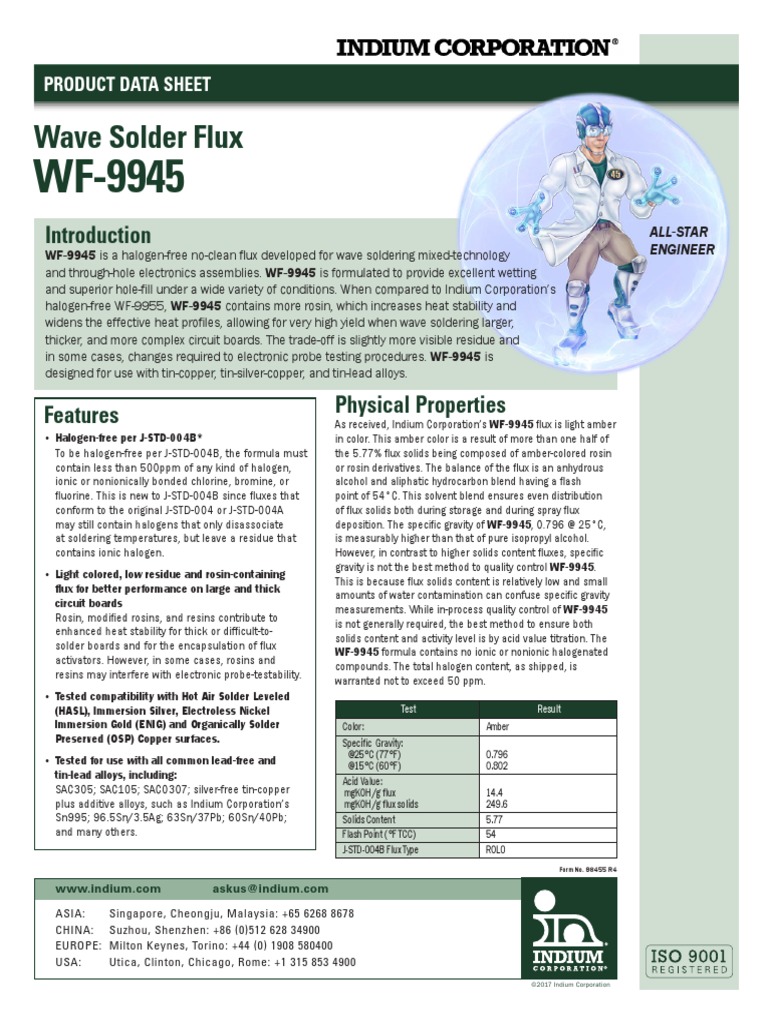Wave Solder Flux Product Data Sheet PDF Solder Printed Circuit Board