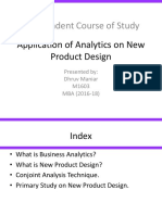 Application of Analytics On New Product Design