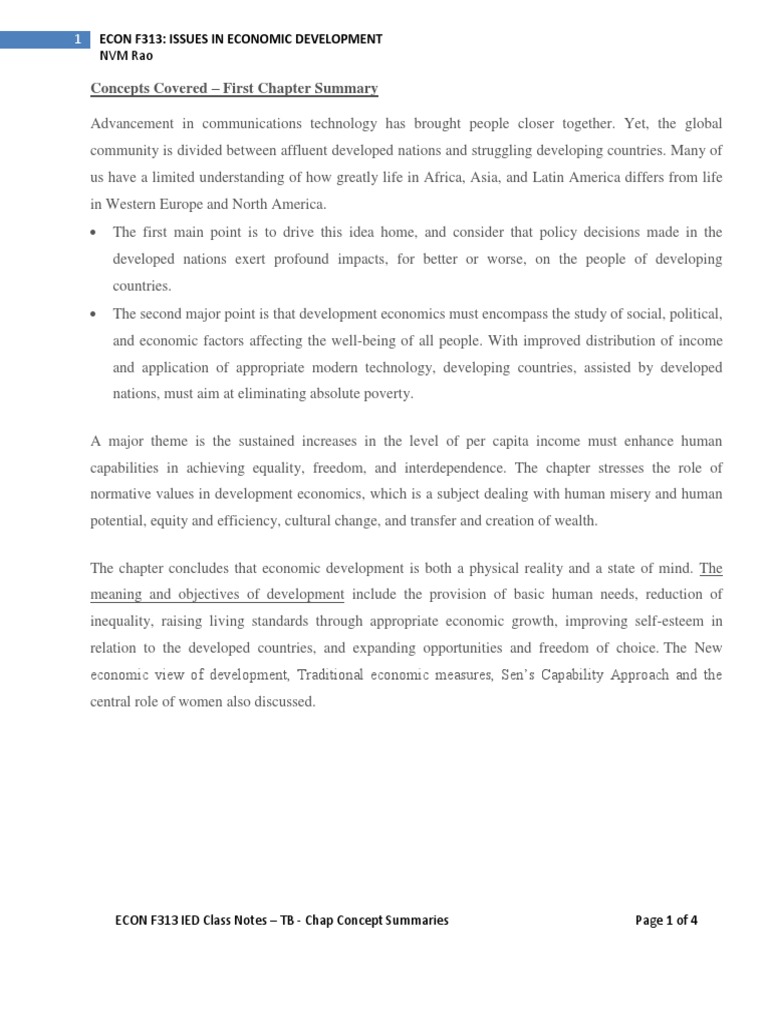 Issues in Economic Development | PDF | Development Economics | Economic ...
