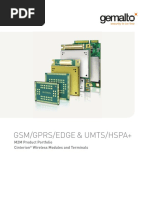 Gsm/Gprs/Edge & Umts/Hspa+: M2M Product Portfolio Cinterion Wireless Modules and Terminals