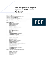 Cuáles Son Los Pasos a Seguir Para Configurar La APN en Un Teléfono Android