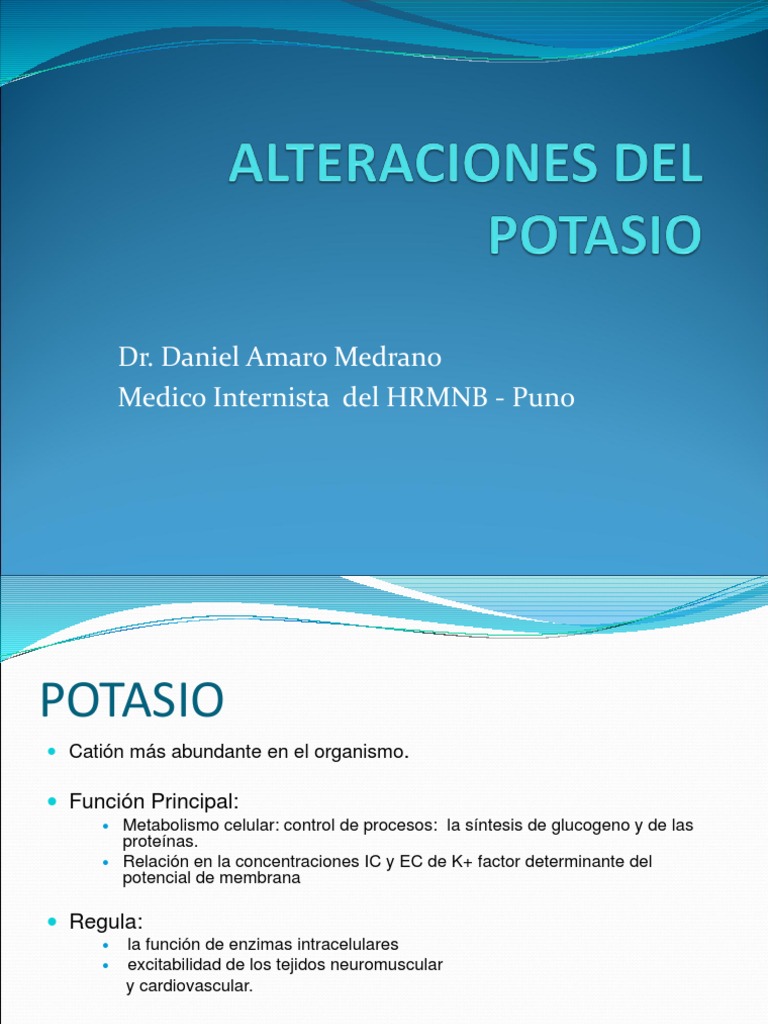Alteraciones Del Potasio | PDF | Potasio | Dieta y nutrición