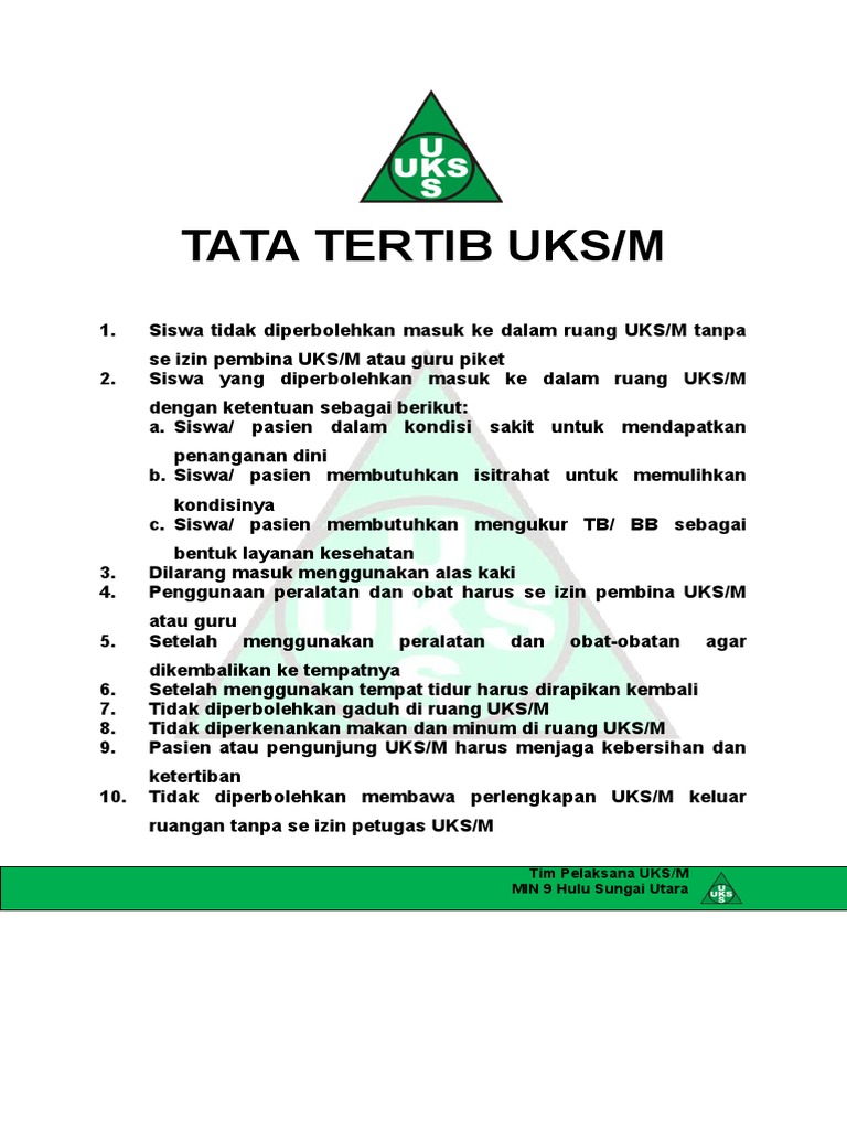 Tata Tertib Uks | PDF