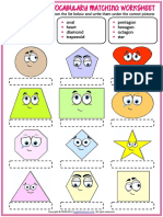 Basic Shapes Vocabulary Esl Matching Exercise Worksheet For Kids
