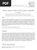 Pressure Required To Flatten An Elastic Random Rough Profile