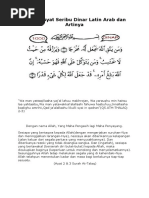 Bacaan Ayat Seribu Dinar Latin Arab Dan Artinya