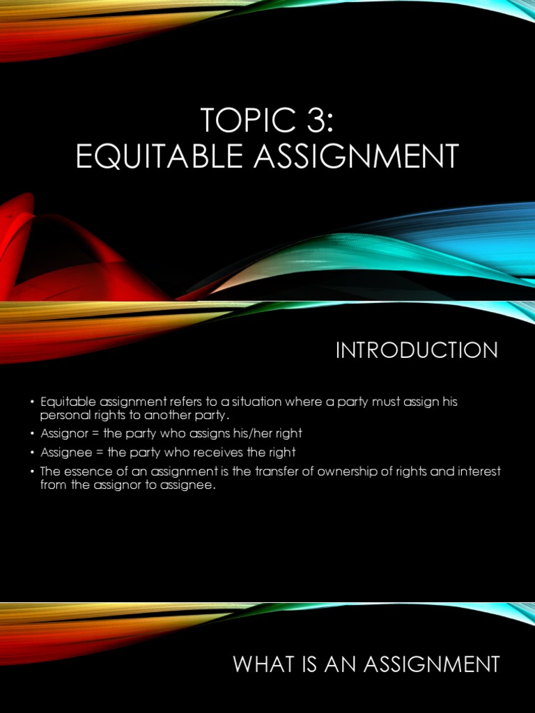 assignment legal and equitable