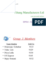 Vihang Manufacturers LTD: BPSM - Group Project By: Group 3