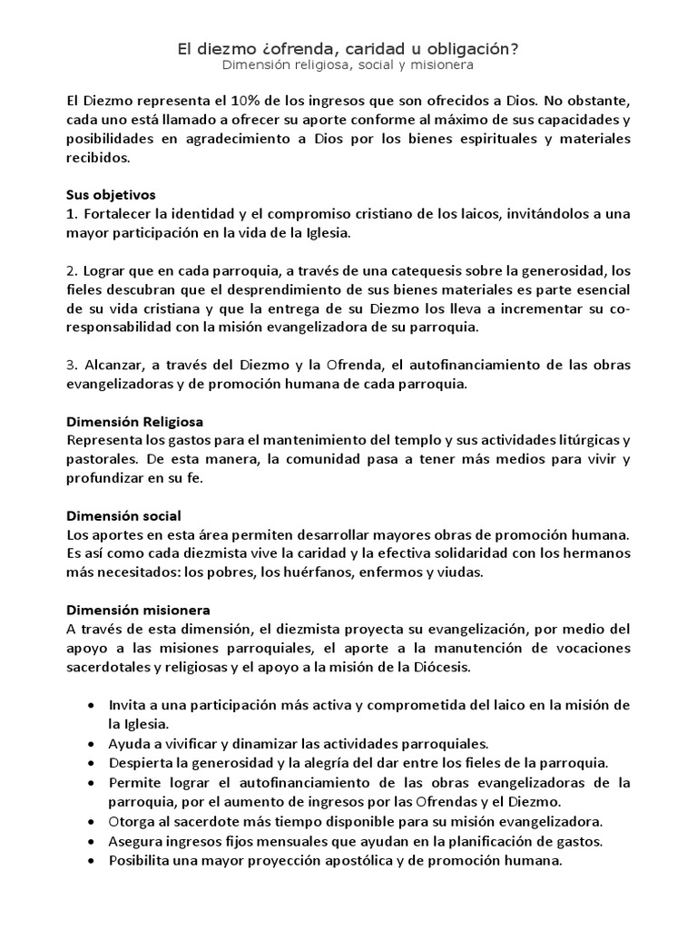El Diezmo | PDF | Abrahán | Sacerdote