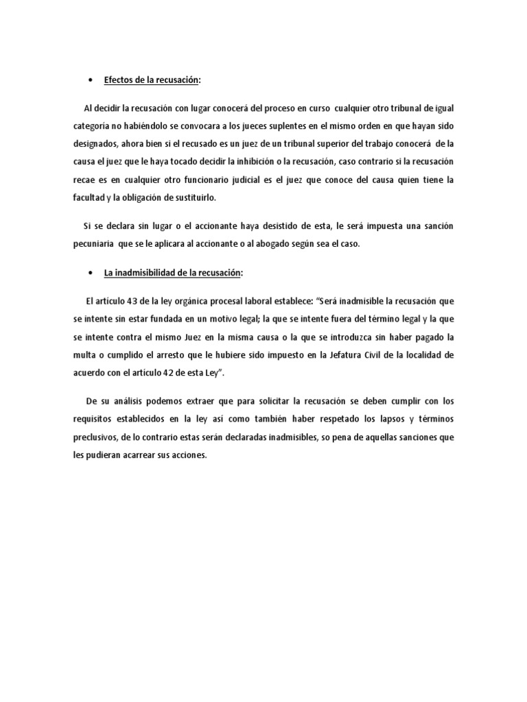 Efectos de La Recusación PDF