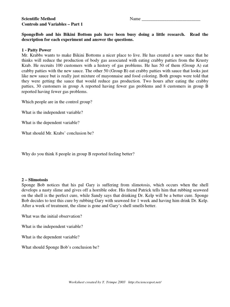 Printables Spongebob Science Worksheet scientific method spongebob worksheet answers pichaglobal science narrativamente