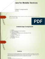 Software For Mobile Devices: Android App Components Lecture # 15