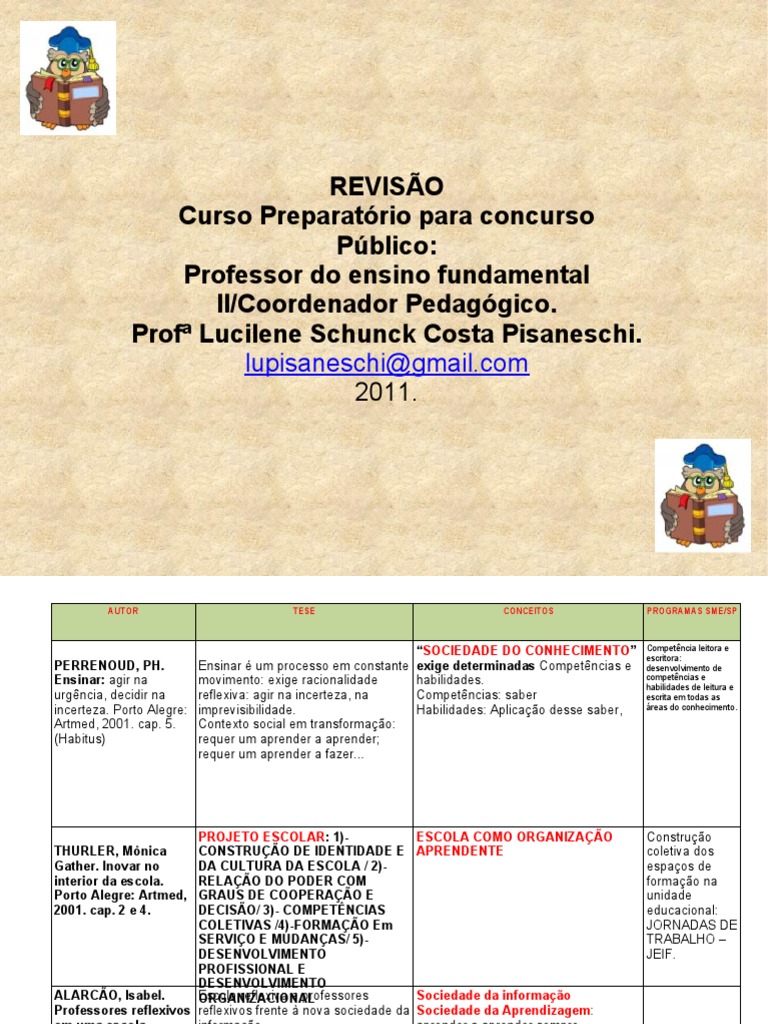 Concurso Público: Revisão de Conceitos para Professor | PDF | Escolas ...