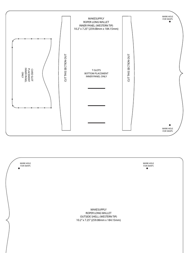 MAKESUPPLY-Roper Long Wallet PDF Template Set-Letter | PDF