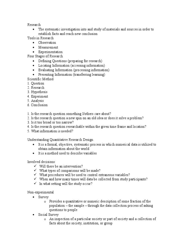 Research Methods and Design Overview | PDF | Experiment | Scientific Method