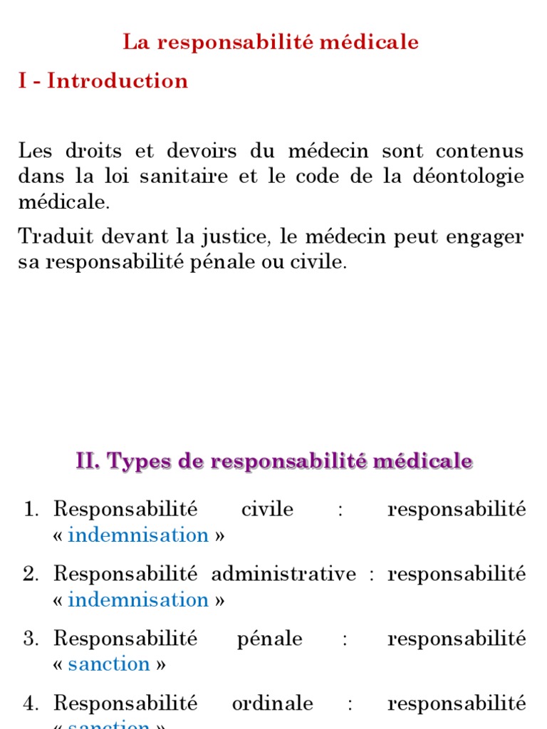 Types de responsabilité médicale | PDF | Loi criminelle | Médecine