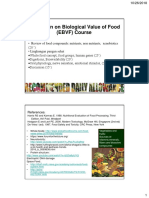 Evaluation On Biological Value of Food (EBVF) Course