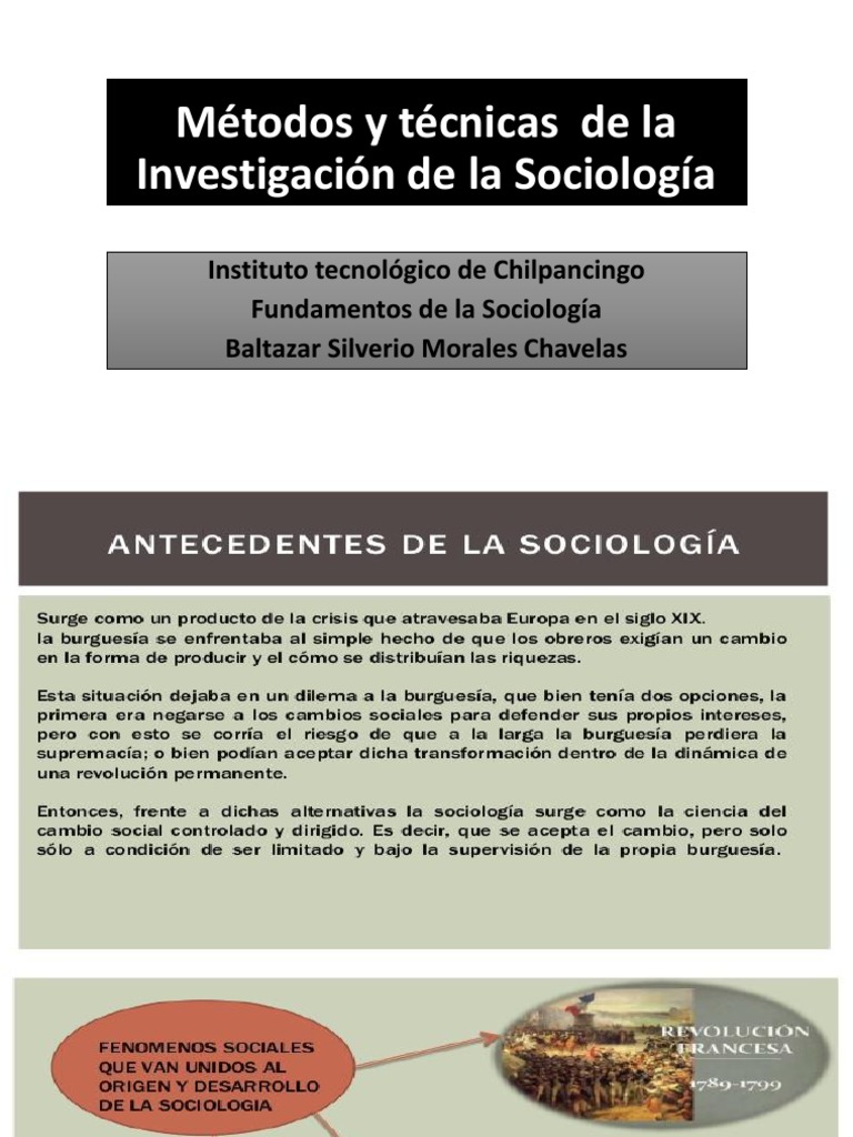 Métodos y Técnicas de La Investigación de La Sociología