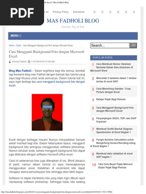 Cara Mengganti Background Foto Dengan Microsoft Excel Mas