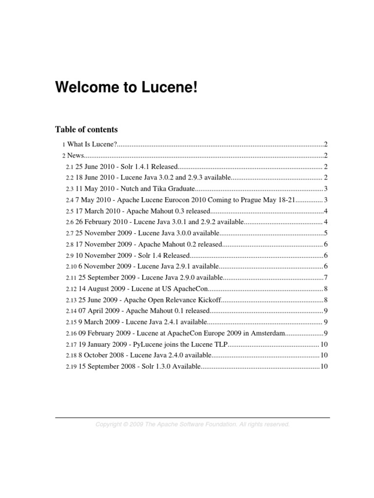 Welcome To Lucene! | PDF | Apache Solr | Java (Programming Language)