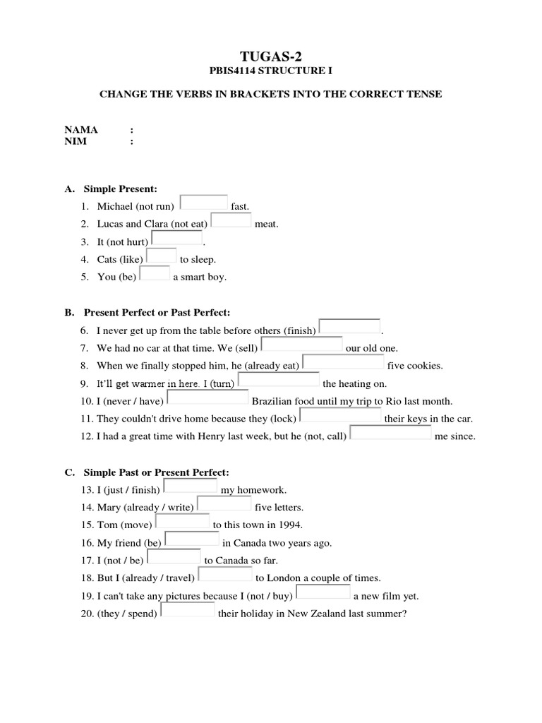 Verb Tense Exercises with Answers | PDF | Language Mechanics | Linguistics