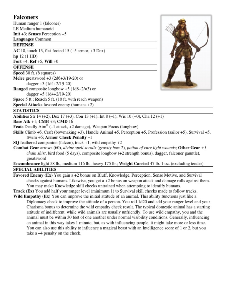 Falconer Ranger 5E Overview | PDF