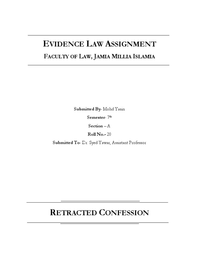 Understanding Retracted Confessions | PDF | Confession (Law) | Evidence ...