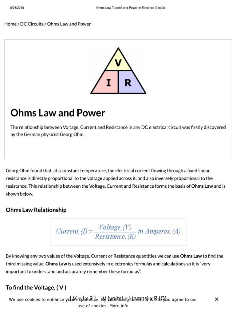 Ohm's Law and Power | PDF | Electromagnetism | Electricity