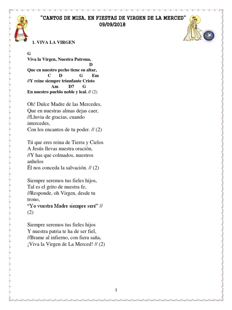 Himnos a la Virgen de la Merced | PDF | Misa (liturgia) | María, madre ...