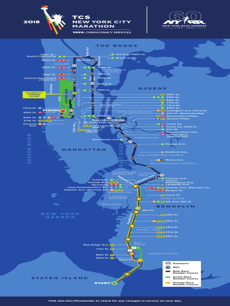 NYC Marathon Course Map 2018