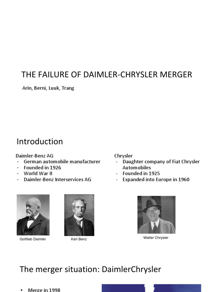 Daimler-Chrysler Merger Failure | PDF | Business | Lifestyle