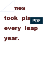 Games Took Place Every Leap Year