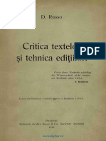 D Russo - Critica Textelor Si Tehnica Editiilor (1912)