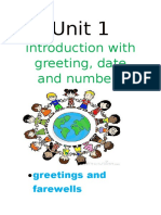 Introduction With Greeting, Date and Numbers: Unit 1