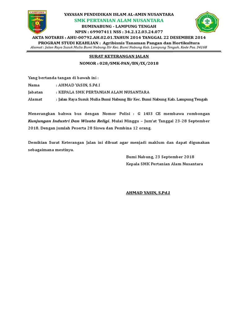 Surat Keterangan Jalan
