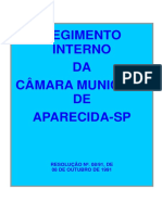 Regimento Interno Da Camara Municipal de Aparecida