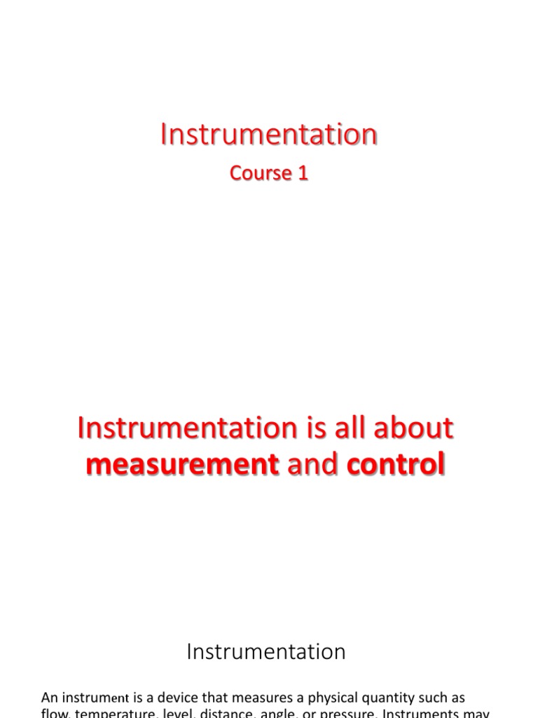 Introduction to Instrumentation Basics | PDF | Flow Measurement ...
