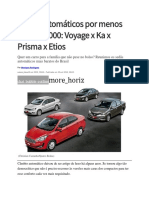 Sedãs Automáticos Por Menos