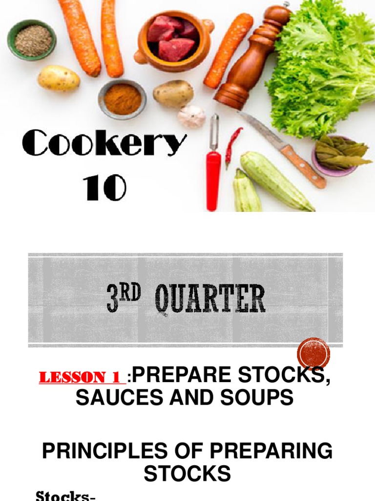 Principles of Stocks PDF Cooking Food Ingredients
